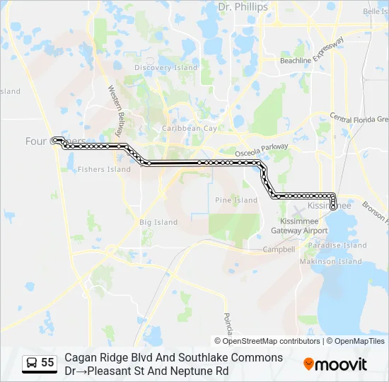 55 Bus Line Map