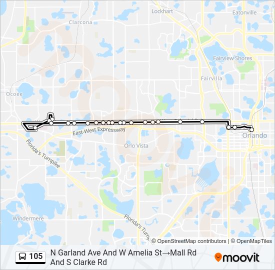 105 Bus Line Map