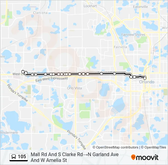 105 Bus Line Map