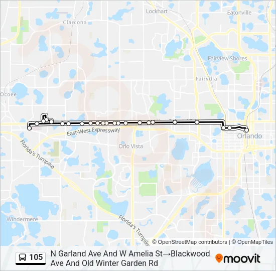 105 Bus Line Map
