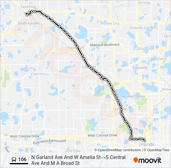 106 Bus Line Map