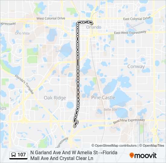 107 Bus Line Map