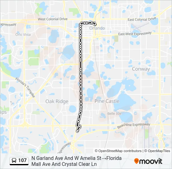 107 Bus Line Map