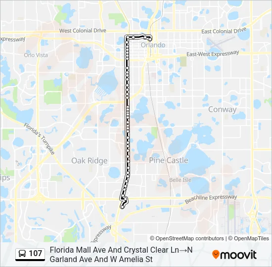 107 Bus Line Map