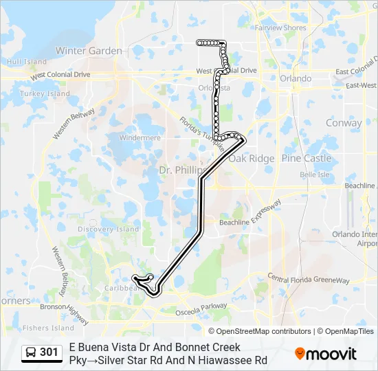 301 Bus Line Map