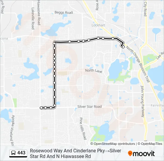 443 Bus Line Map
