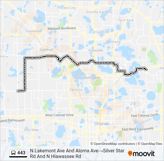 443 Bus Line Map