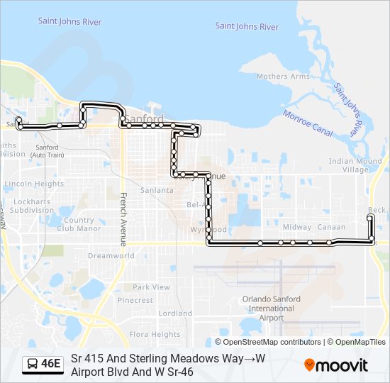 46e Route: Schedules, Stops & Maps - Sr 415 And Sterling Meadows Way‎→W  Airport Blvd And W Sr-46 (Updated)