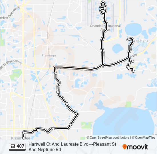 407 bus Line Map