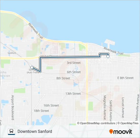 AMTRAK AUTO TRAIN SHUTTLE Bus Line Map