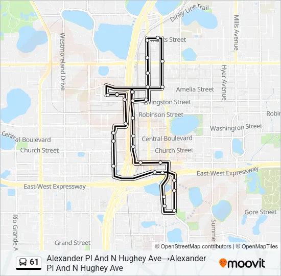 61 Bus Line Map