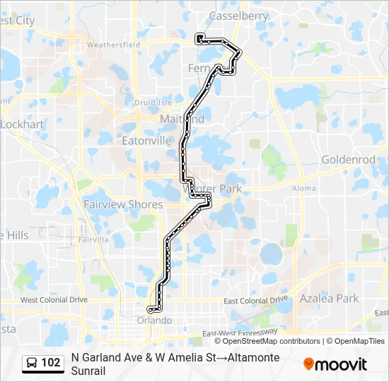 102 Route: Schedules, Stops & Maps - N Garland Ave & W Amelia St‎→ ...