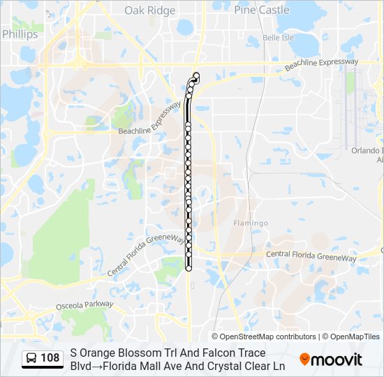 108 Bus Line Map