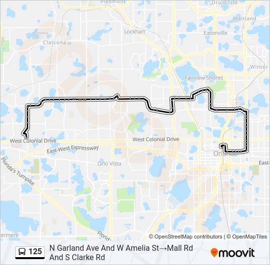 125 bus Line Map