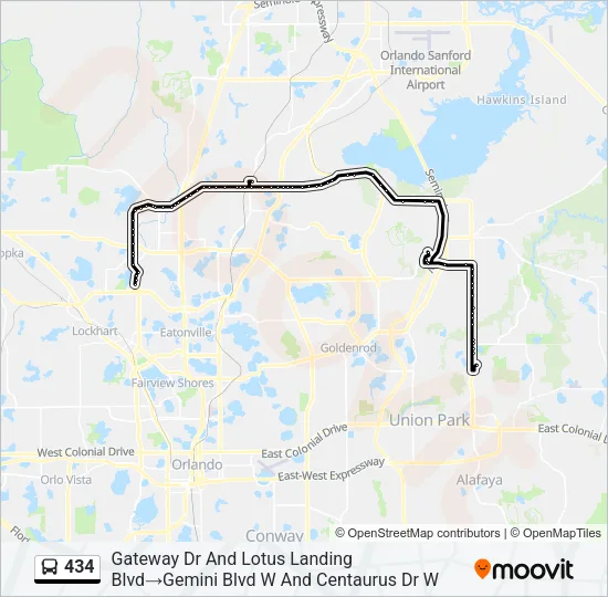 434 Bus Line Map