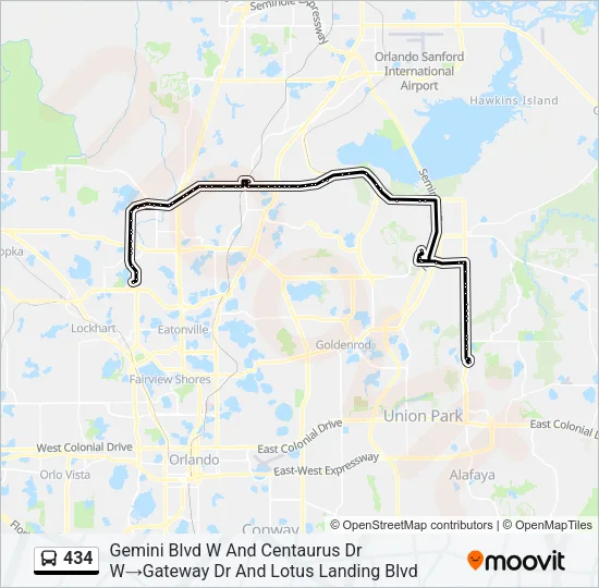 434 Bus Line Map