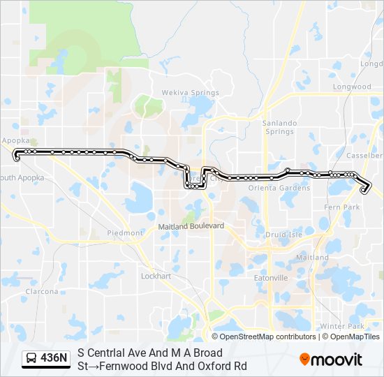 436N bus Line Map