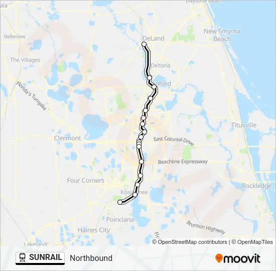 SUNRAIL Train Line Map