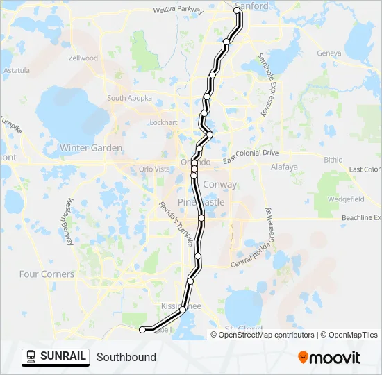 SUNRAIL Train Line Map