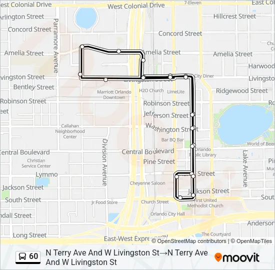 60 Bus Line Map