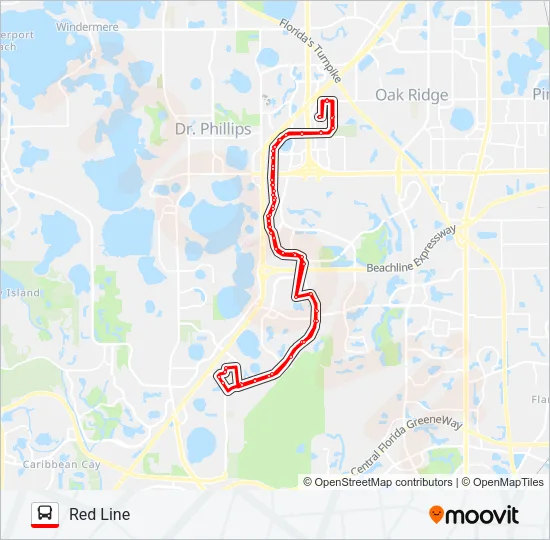 RED LINE Bus Line Map