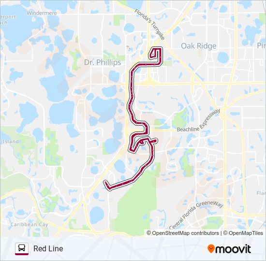 RED LINE bus Line Map