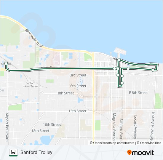 SANFORD TROLLEY bus Line Map