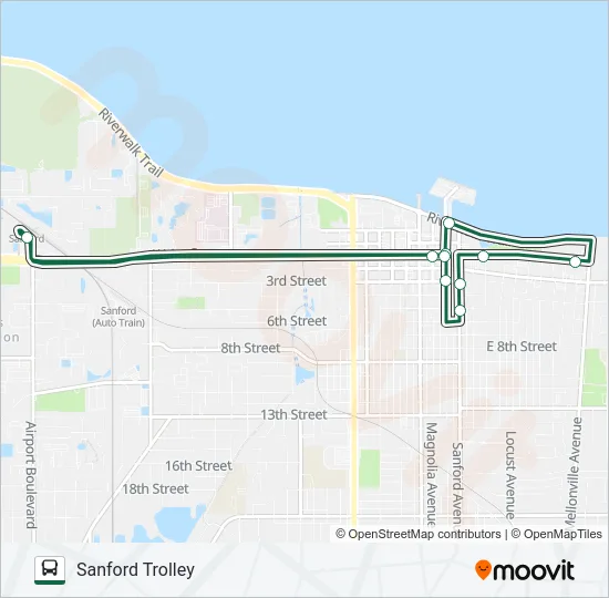 SANFORD TROLLEY Bus Line Map