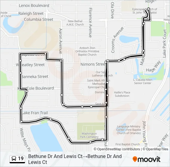 19 Bus Line Map