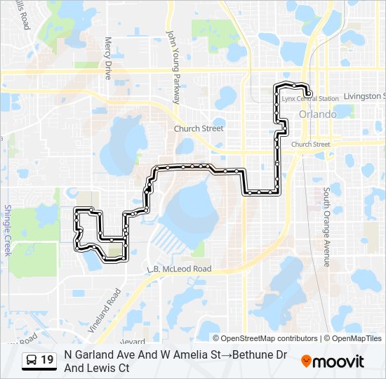 19 Bus Line Map