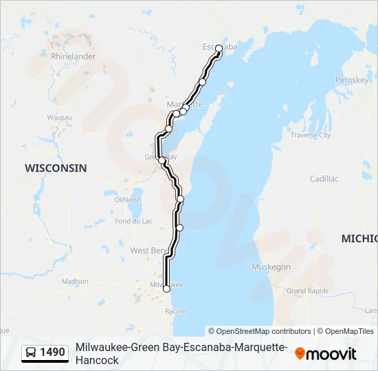1490 Bus Line Map