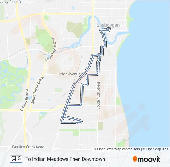 5 Bus Line Map