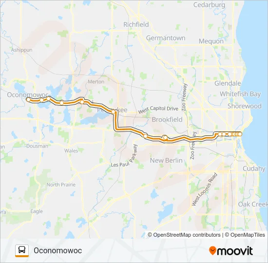 WAUKESHA COUNTY TRANSIT Bus Line Map