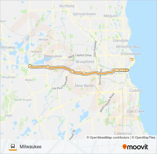 WAUKESHA COUNTY TRANSIT Bus Line Map