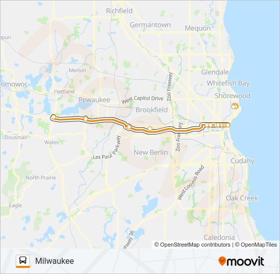 WAUKESHA COUNTY TRANSIT Bus Line Map