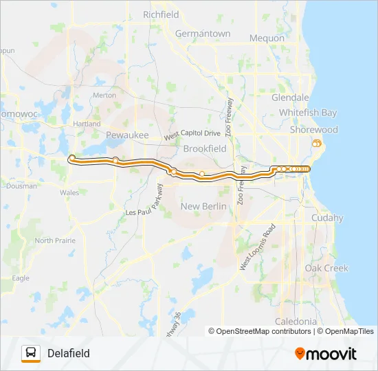 WAUKESHA COUNTY TRANSIT Bus Line Map