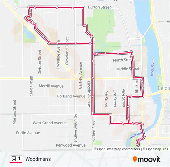 1 Bus Line Map