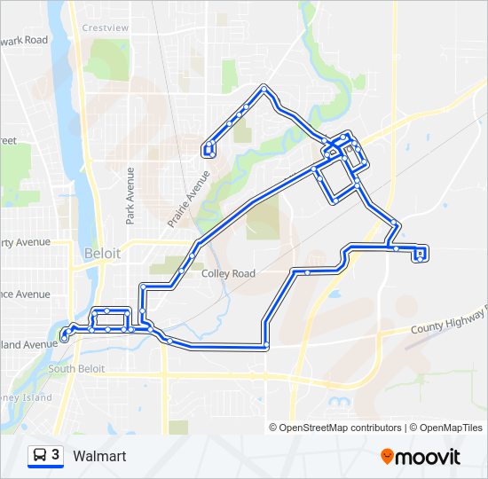 3 Bus Line Map