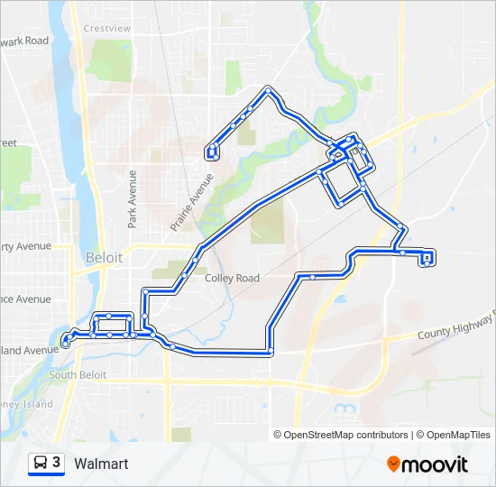 3 Bus Line Map