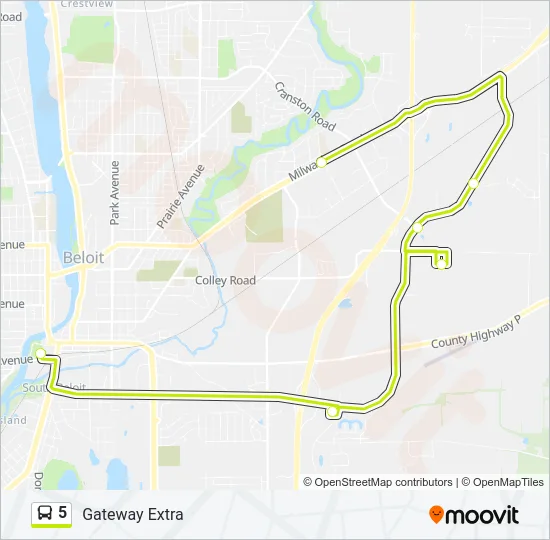 5 Bus Line Map