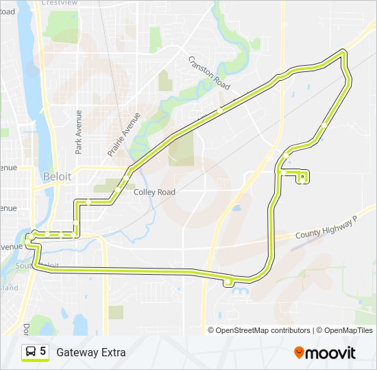 5 Bus Line Map