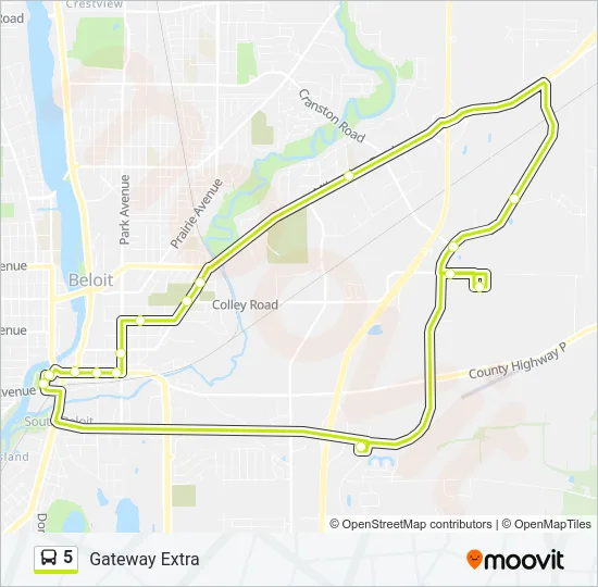 5 Bus Line Map