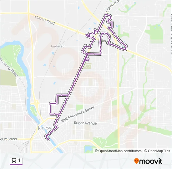 1 Bus Line Map
