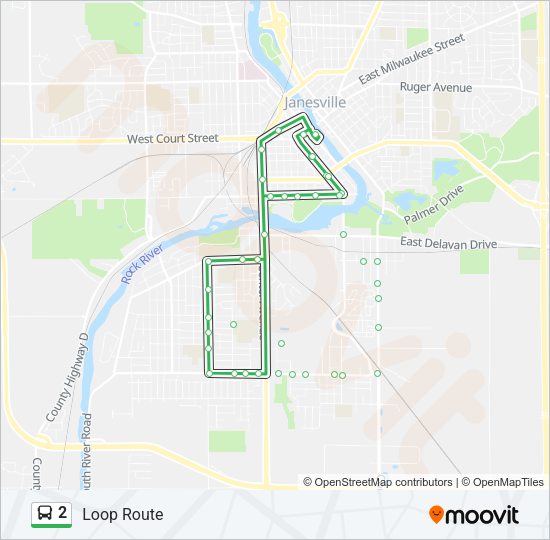 2 Bus Line Map