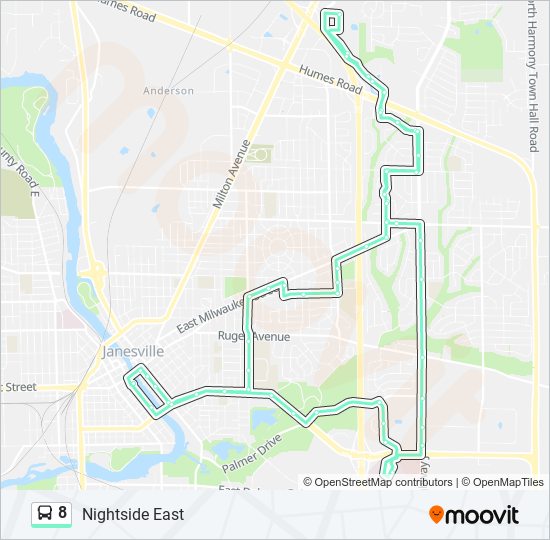 8 bus Line Map