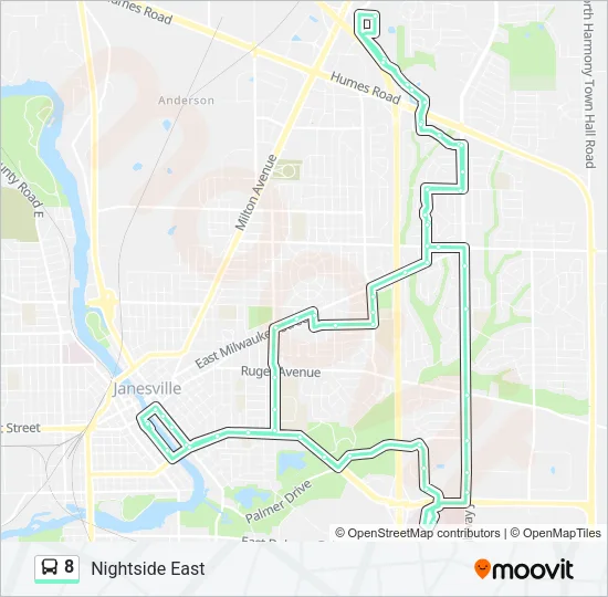 8 Bus Line Map