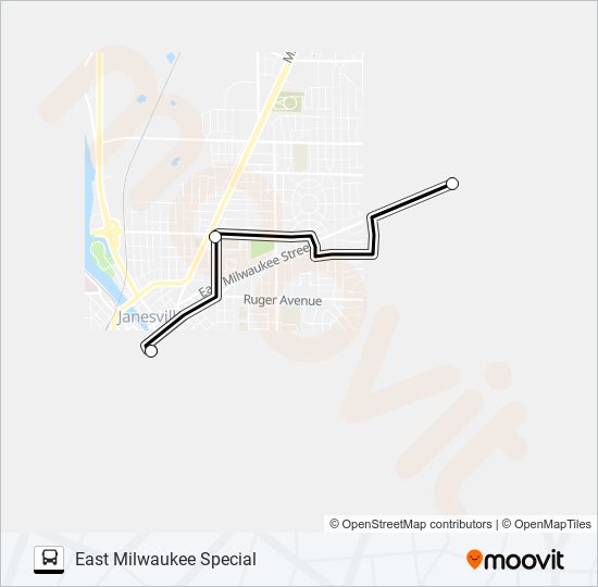Mapa de EAST MILWAUKEE SPECIAL de autobús