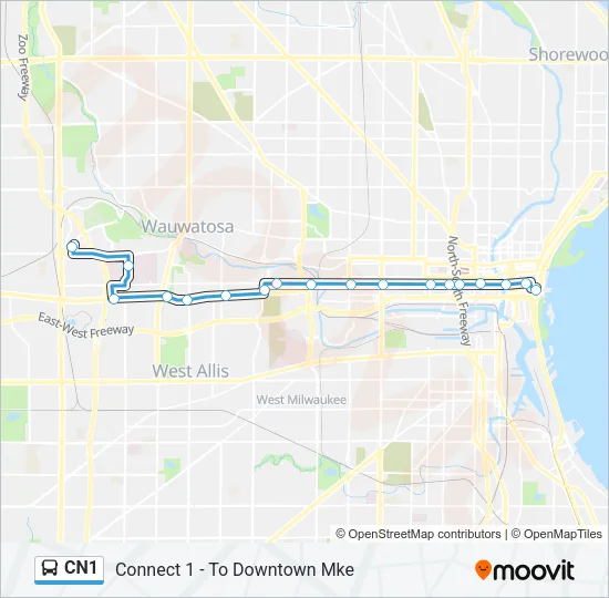 CN1 Bus Line Map