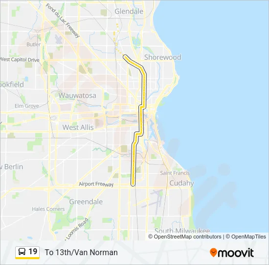 19 Bus Line Map