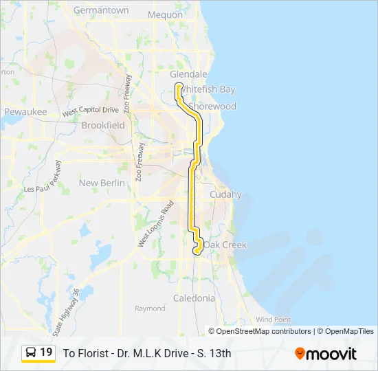 19 Bus Line Map